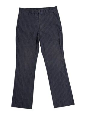 Prada Men's Dark Navy Pin Stripe Cotton Dress Pants (30)